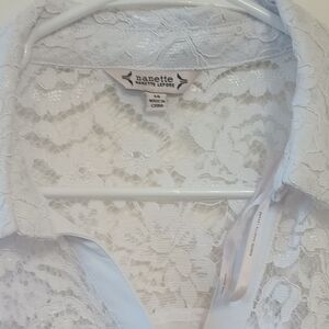 Nanette Lepore Ivory Floral Lace Top